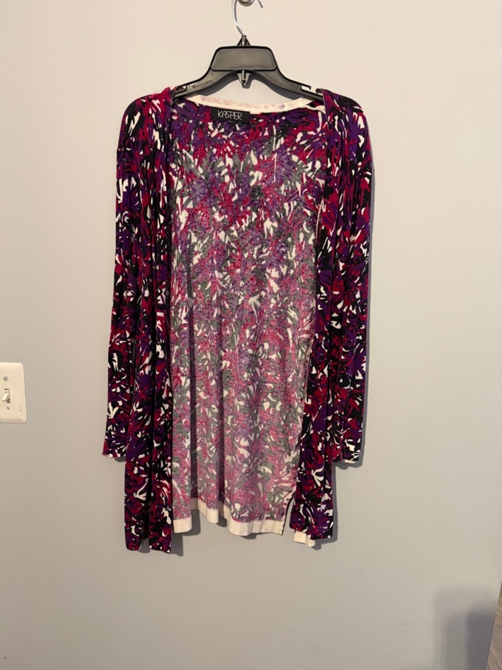 Kasper Magenta & Purple Floral Long Sleeve Dress